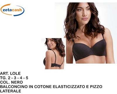 REGGISENO LOLE LOVE BRA BALCONCINO COTTON LIFE TG 5B NERO