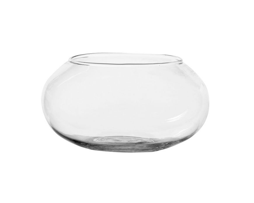 Vaso di vetro tondeggiante PIRINYA, trasparente, 25cm, Ø14cm