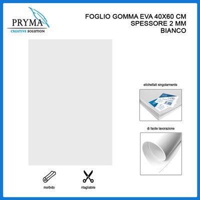 GOMMA EVA BIANCO FOGLIO CM 40 X 60