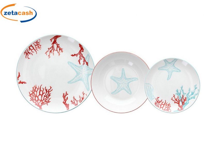 Servizio Piatti Tognana Magia 18 Pezzi In Porcellana - Colore Rosso Natalizio - Foto 10