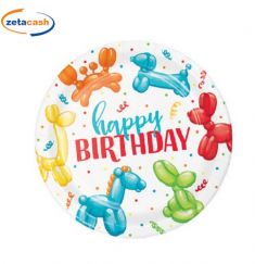 PIATTI IN CARTA DISEGNO BALLOONS ANIMAL 8 PEZZI 22 CM