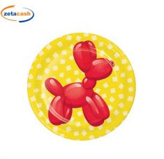 PIATTI IN CARTA DISEGNO BALLOONS ANIMAL 8 PEZZI