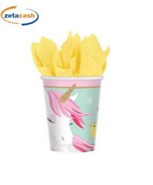 BICCHIERI IN CARTA 8 PEZZI MAGICAL UNICORN 250ML