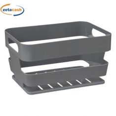 PORTAOGGETTTI DA BAGNO IN ABS GRIGIO 28X20XH15CM