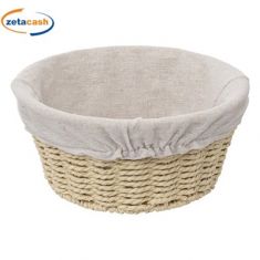 CESTO PANE KORD INTRECCIATO CON RIVEST TESSUTO D21XH10 CM