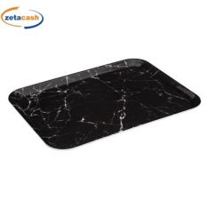 VASSOIO IN MELAMINA NERO EFFETTO MARMO 43X33CM