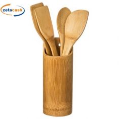 PORTAMESTOLI E MESTOLI IN BAMBOO DIAM 8 X H 32 CM