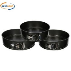 TORTIERA IN ACCIAIO ANTIADERENTE CON CERNIERA 3 PEZZI