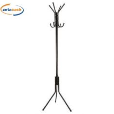 ATTACCAPANNI IN METALLO NERO AD 8 GANCI 51X44XH171CM