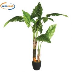 BANANO ARTIFICIALE CYRO 2 TRONCHI IN VASO CEMENTO H120C