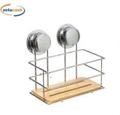 PORTAOGGETTI PER DOCCIA IN BAMBOO E STRUTTURA IN METALLO