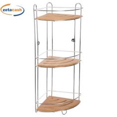 MENSOLA PORTA OGGETTI A 3 PIANI IN METALLO E BAMBOO