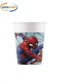 BICCHIERI IN CARTA 8 PEZZI SPIDERMAN TEAMUP 200ML