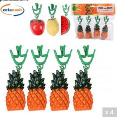 PESI PER TOVAGLIA 4 PEZZI TROPIC FORMA FRUTTA PLASTICA ASS