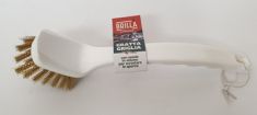 SPAZZOLA GRIGLIA IN OTTONE CON MANICO BIANCO