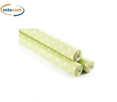 TOVAGLIA IN CARTA GOFFRATA 5 M X 118 CM VERDE POIS BIANCHI