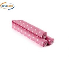 TOVAGLIA IN CARTA GOFFRATA 5 M X 118 CM ROSA A POIS BIANCHI