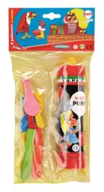 POMPA CON 8 PALLONCINI IN LATTICE COLORATI