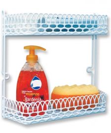 SCAFFALE 2 PIANI DA PARETE BIANCO H 30 CM