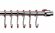 BARRA CROMATA CON GANCI 58 CM