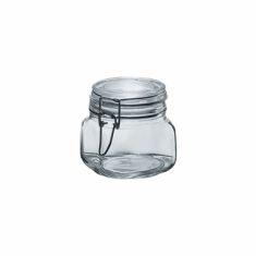 BARATTOLO IN VETRO CON CHIUSURA ERMETICA IN ACCIAIO 200 CC