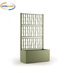 FIORIERA ETHICA RETTANGOLARE CON SPALLIERA VERDE OLIVA H140