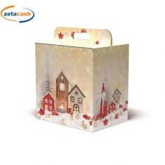 SCATOLA IN CARTA DEC LUCE DI NATALE CON MANIGLIA 30X24X34CM