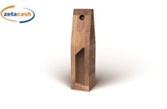 SCATOLA PORTABOTTIGLIA LINEA TEAK CON FINESTRA 9X9X38CM