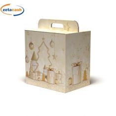 SCATOLA IN CARTA DEC INCANTO NATALE CON MANIGLIA 30X24X34CM