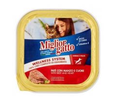MIGLIOR GATTO 100 GR PATE CON MANZO E CUORE