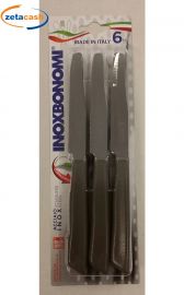 COLTELLI TAVOLA ACCIAIO 6 PEZZI TORTORA