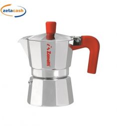 CAFFETTIERA MEZZA TAZZA MAMARED IN ALLUMINIO MANICO ROSSO
