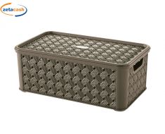 SCATOLA IN PLASTICA CON COPERCHIO WENGE' 4 LITRI