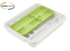 PORTAPOSATE MIXY BIANCO CON INSERTO VERDE LIME 31X39X7 CM