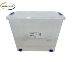 CONTENITORE COMBI BOX COPERCHIO CLIP E RUOTE 59X38X47CM 67LT