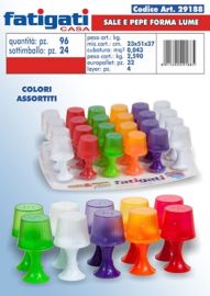 SALIERA PEPIERA IN PLASTICA FORMA LUME COLORI ASSORITI