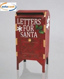 CASSETTA PORTA LETTERE IN LATTA NATALIZIA CM27X21XH52