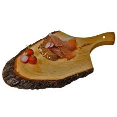 TAGLIERE CORTECCIA LEGNO NATURALE MANICO IDONEO ALIMENTI