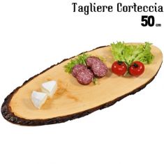 TAGLIERE CORTECCIA OVALE IN LEGNO CM 50