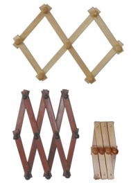 ATTACCAPANNI ESTENSIBILE 7 POSTI IN LEGNO NATURALE