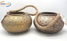 LANTERNA ROTONDA IN METALLO ARABESCUE