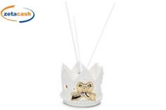 PROFUMATORE PORCELLANA FORMA CORONA FIOCCO ORO CON LED