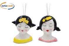 PROFUMATORE PORCELLANA FORMA BUSTO DONNA FIORI H 16CM