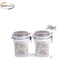 BARATTOLI CERAMICA CAFFE E ZUCCHERO DECORO PEONIE H18 CM