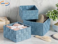 CESTINI IN POLIESTERE 3 PEZZI COLORI ASSORTITI