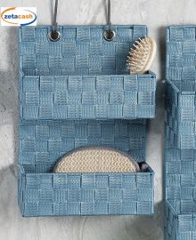 CONTENITORE PORTA OGGETTI 2 PIANI IN TESSUTO COLORI ASSORTIT