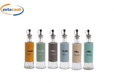 OLIERA IN VETRO E ACCIAIO CON TAPPO DOSATORE 350 ML