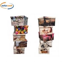 SCATOLA PORTABIANCHERIA BAULETTO 50X40XH25 STAMPE ASS