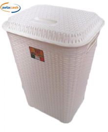 PORTABIANCHERIA RATTAN BIANCO 60LT