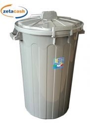 BIDONE BIDO VULCANO MAXI COPERCHIO MANICI 80L SILVER